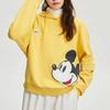 Li Ning X Disney Collaboration Sports Fashion Series Mickey Print Loose Pullover Hoodie Women Hoodies Milk-Candy-Yellow AWDR328-2