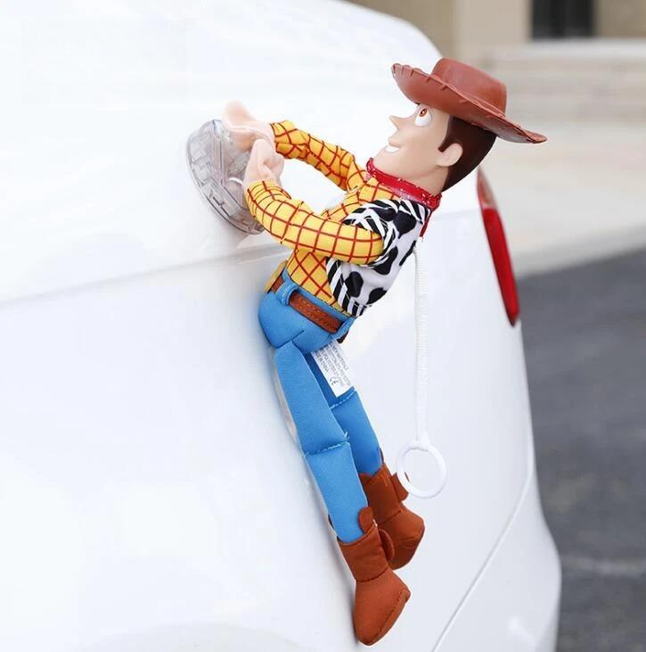 Disney Toy Story Sheriff Woody Buzz Lightyear Car Doll Plush Toy Plug-in Toy Cute Car Accessories Car Decoration