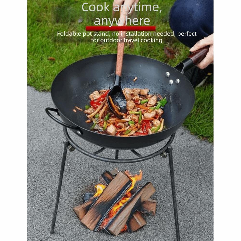 Reinforced Steel Camping Campfire Tripod Foldable Camping Grill Pot Rack Camping Kitchen