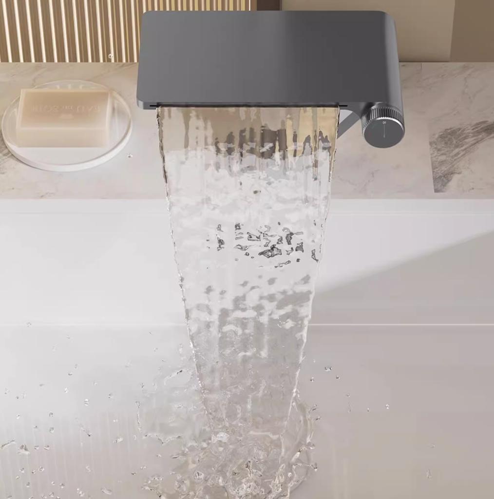 Серый смеситель для раковины, кран для ванной комнаты, латунный однорычажный смеситель для ванной комнаты, кран для горячей и холодной воды, новое поступление