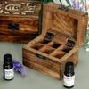 Essential Oil Storage Box Floral Carved 6 Bottles