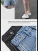 Korean High Waist Women's Denim Shorts - Loose Wide-Leg A-Line Style In Black & Gray for Summer 2020 Trend