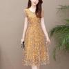 Цветочное платье Женские летние платья трапециевидной формы с длинной вуалью с v-образным вырезом