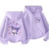 2025 Zip Up Hoodie Kawaii Kids Streetwear Kuromi Детская толстовка с капюшоном на молнии Детская толстовка Manga Одежда для детей Девочек и мальчиков Топ с капюшоном