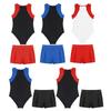 Kids Boys Round Neck Sleeveless Leotard Bodysuit Jumpsuit with Shorts Set for Gymnastic Yoga Workout Competition
