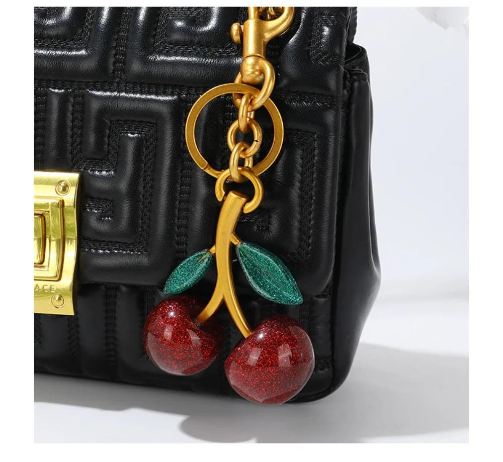 Модный восхитительный брелок с красной вишней, летние фрукты, вишня, кулон, брелок для женщин, мужчин, ювелирные изделия, сумка, аксессуары, подарок