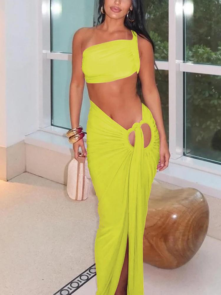 Women Summer Tank Tops Long Skirts Party Club Vacation Two Piece Matching Sets Ladies' Dress Set