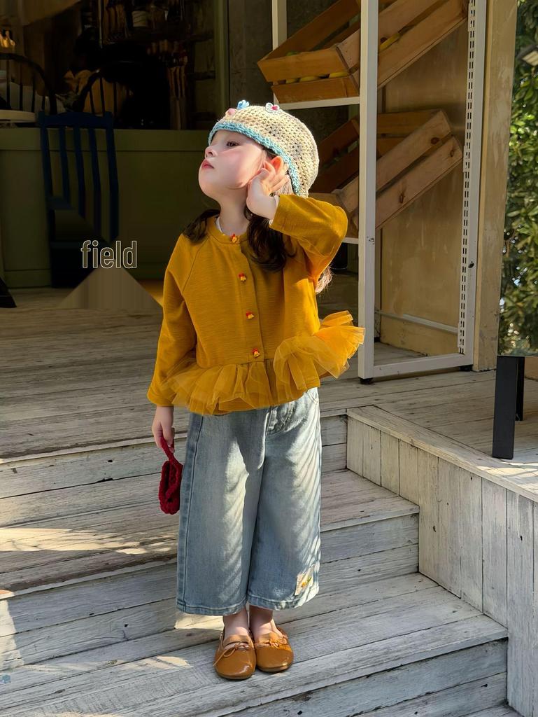 Корейский комплект для девочек: Кардиган и Джинсы (двухпредметный)