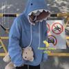 2023 Autumn/Winter Velvet Shark Hoodie for High School Men & Teens – Creative Couple's Jacket