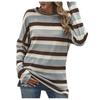 Женская модная полосатая толстовка с круглым вырезом больших размеров, топ