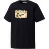Round Neck Letter Short Sleeve T-Shirt Unisex T-Shirts Black Gold 2183B174-001