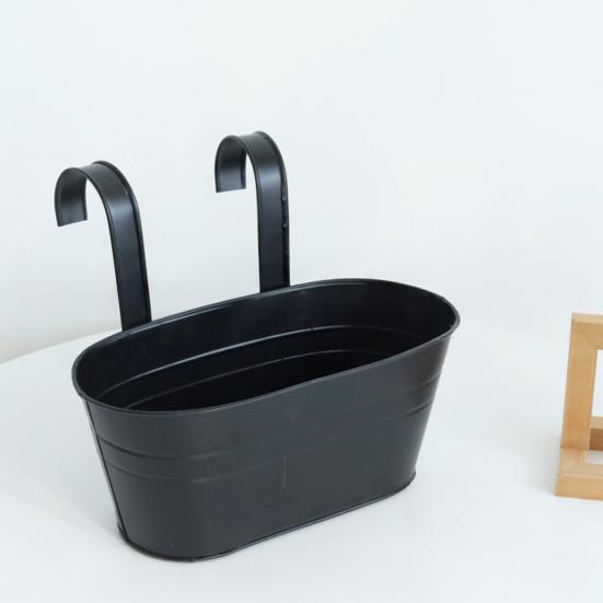 4 Pcs Iron Hanging Flower Pots Wall Planters with Detachable Hooks Drainage Holes Indoor Outdoor Hanging Planters