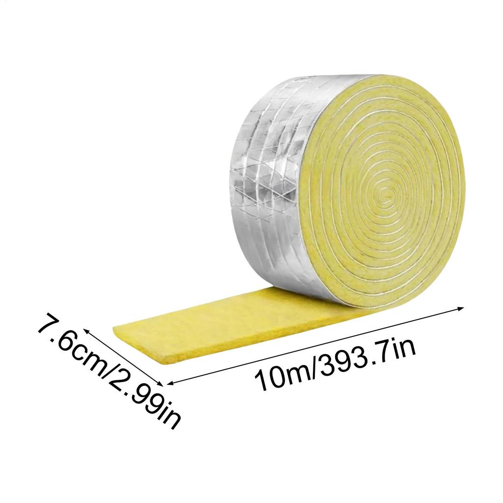 Insulation Tape 32.8 Feet Fireproof Protection Insulation Roll for HVAC AC Air Industrial Piping Hot Water Distribution Winter