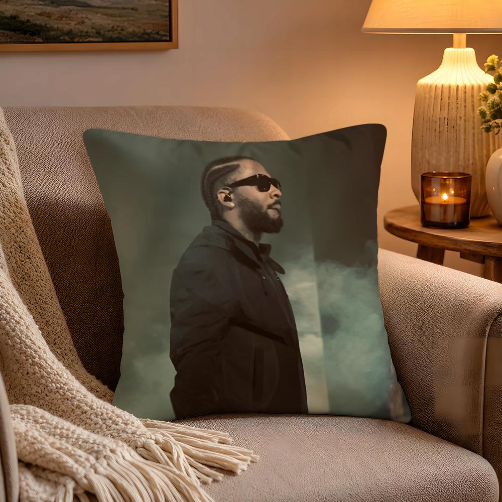 Chill RNB Singer BBrent Faiyaz Pillow Case Soft Plush Cushion Cover Double Print and Invisible Zipper for Sofa Home Car Use
