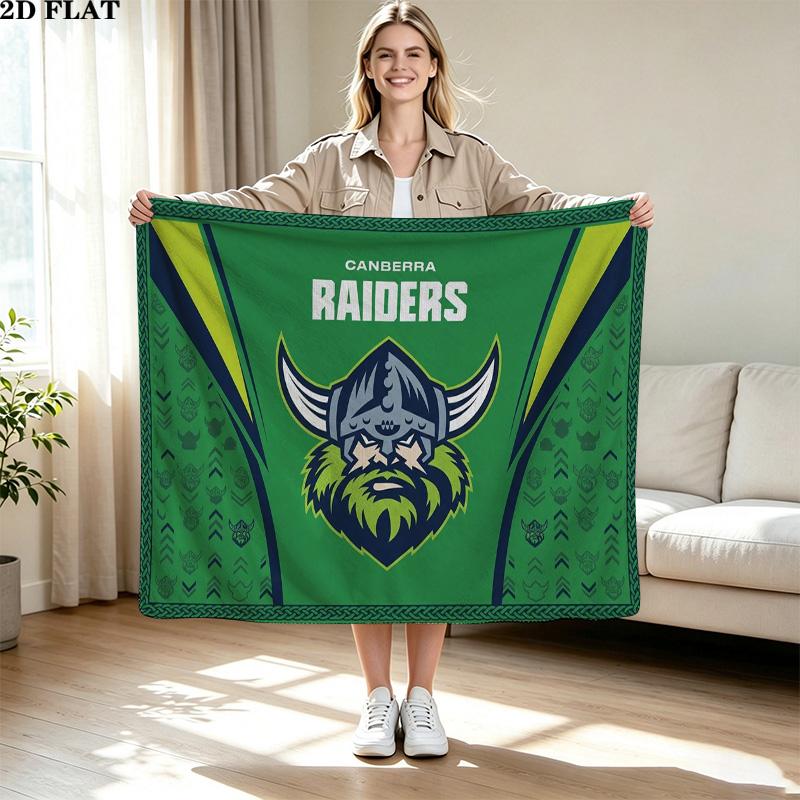 Canberra Raiders Print Flannel Blanket High Quality Warm Comfortable Cover for All Seasons Perfect for Gifts Home Decor