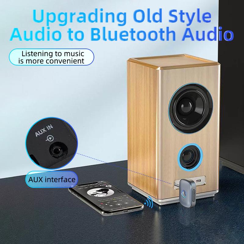 Автомобильный Bluetooth 5.3 AUX адаптер шумоподавление 3,5 мм разъем стерео беспроводной аудио приемник с микрофоном для усилителя динамика