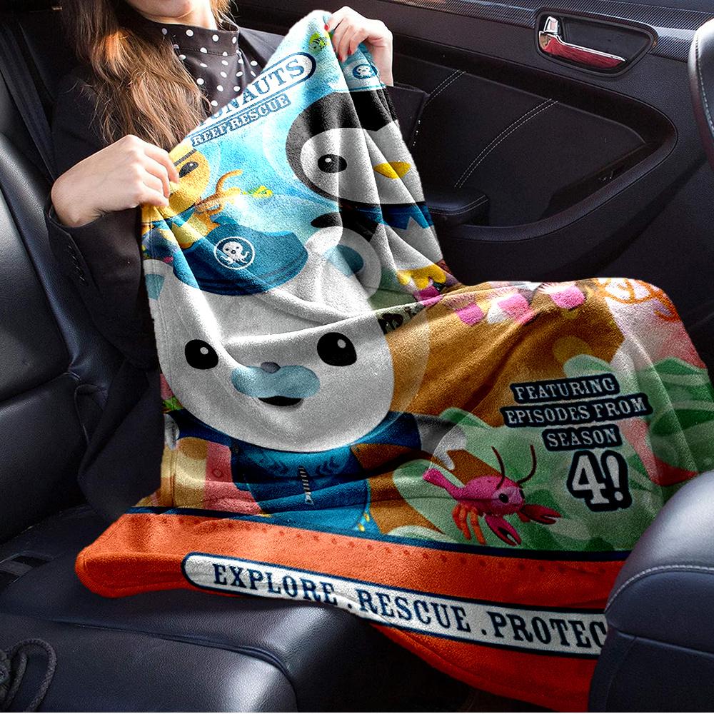 1pc Flannel Throw Blanket, Octonauts,Reef Rescue,Season 4Pattern Printed Blanket, Warm Cozy Soft Blanket For Couch Bed Sofa Car Office Campi