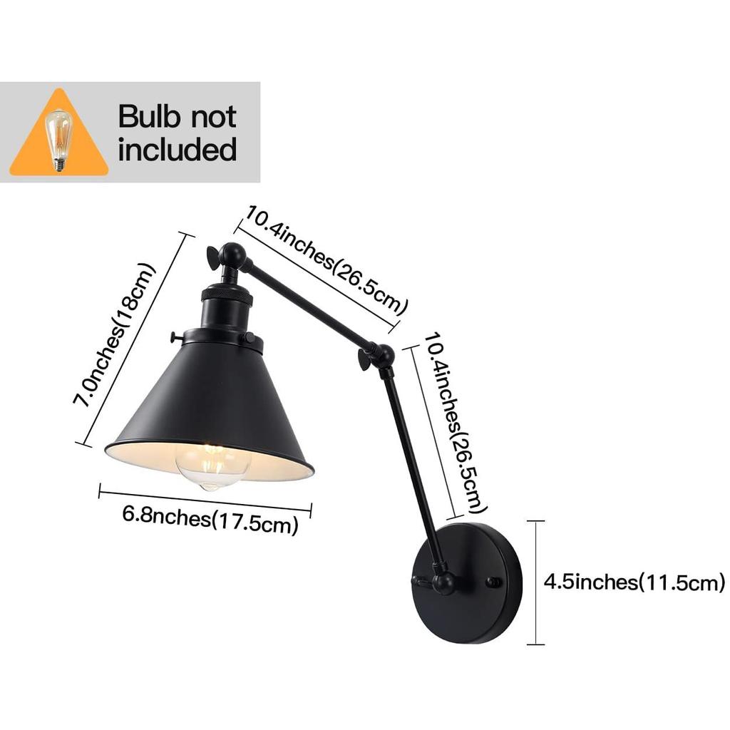 Nordic Brass Retro Loft Style Industrial Vintage Wall Lamp Adjustable Swing Arm Wall Light Edison Sconce Applique Murale