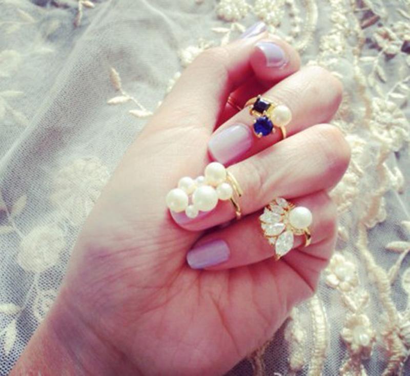 Женские кольца с кошачьим жемчугом и цирконием, набор из 4 шт./набор шикарных колец на костяшки пальцев