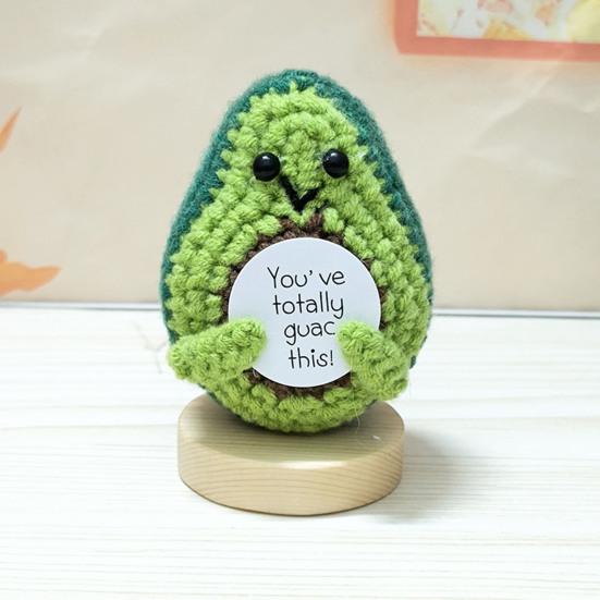 Вязаная крючком кукла-авокадо с подставкой Эмоциональная поддержка Позитивная жизнь Вязаная кукла-фрукт