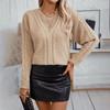 Autumn and Winter Beautiful Women's Knitted Sweater Round Neck Hollow Twist Solid Color Sweater for Women