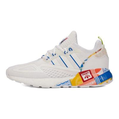 Кроссовки унисекс ZX 2K Boost с разноцветными логотипами Белый Облако-Бело-Синий GX2718