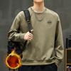 Свитер с круглым вырезом мужской бархатный зимний утолщенный термопуловер американский простой легкий спелый модный топ