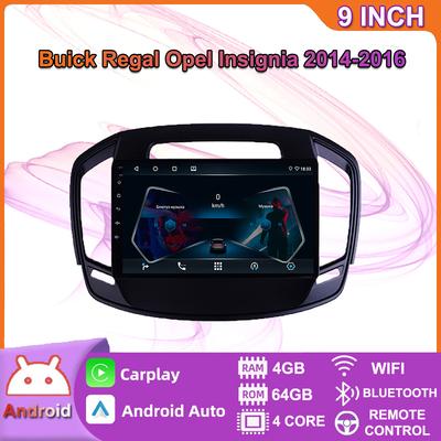 Автомобильный мультимедийный плеер Android 2 Din для Buick Regal Opel Insignia 2014-2016, головное устройство, стерео Carplay, GPS-навигация, BT, WIFI, 4 + 64 ГБ