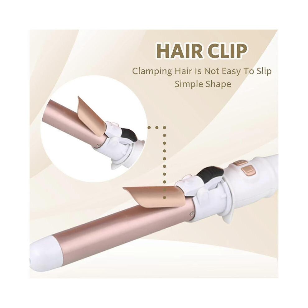 (EU Plug, White) Curling Wand, Automatic Curling Iron, Automatic Hair Curler Rotating Curling Iron Hair Styling Irons 30s Instant Heat 28mm Curl