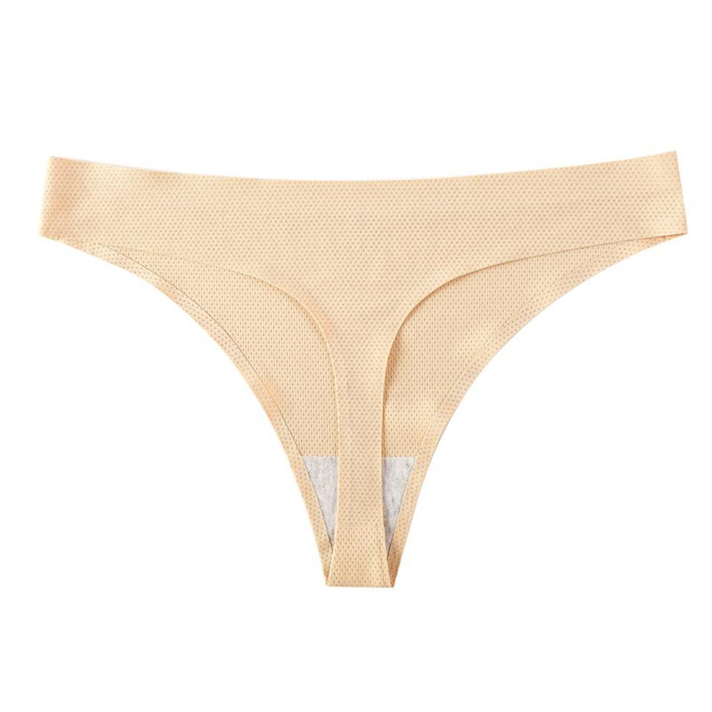 1 PC Seamless Ice Silk Seamless Ladies Breathable Briefs Ultra-thin Thong Underwear Women