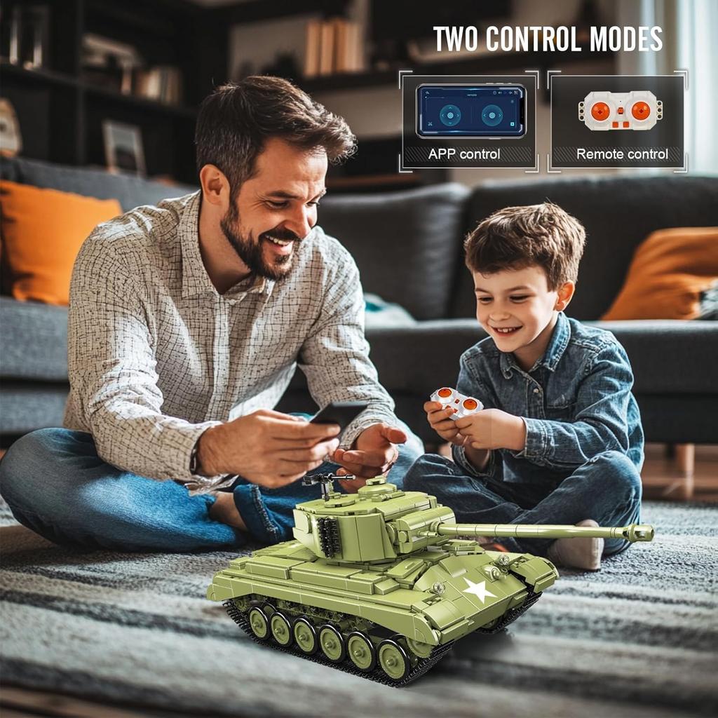 MOULD KING 20035 MOC Military Tank Building Block Set, Technology Clamp Blocks Tanks Model Collection Military Building Toys(1054 Parts)