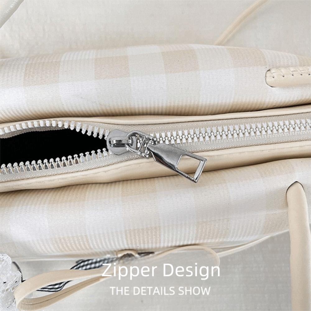 High Quality Casual Drawstring Shoulder Bag Trendy Khaki Color Handbag Lightweight Large Capacity Tote Bag