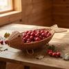 Fish Shape Hand Woven Fruit Basket Plastic Woven Storage Basket Drain Basket  Kitchen Storage