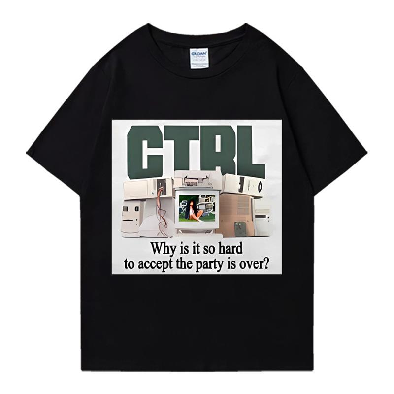 Rapper SZA Ctrl Why Is It So Hard To Accept The Party Is Over Graphic Print Tshirt Unisex WoUnisex Fashion Hip Hop Oversized Tshirt