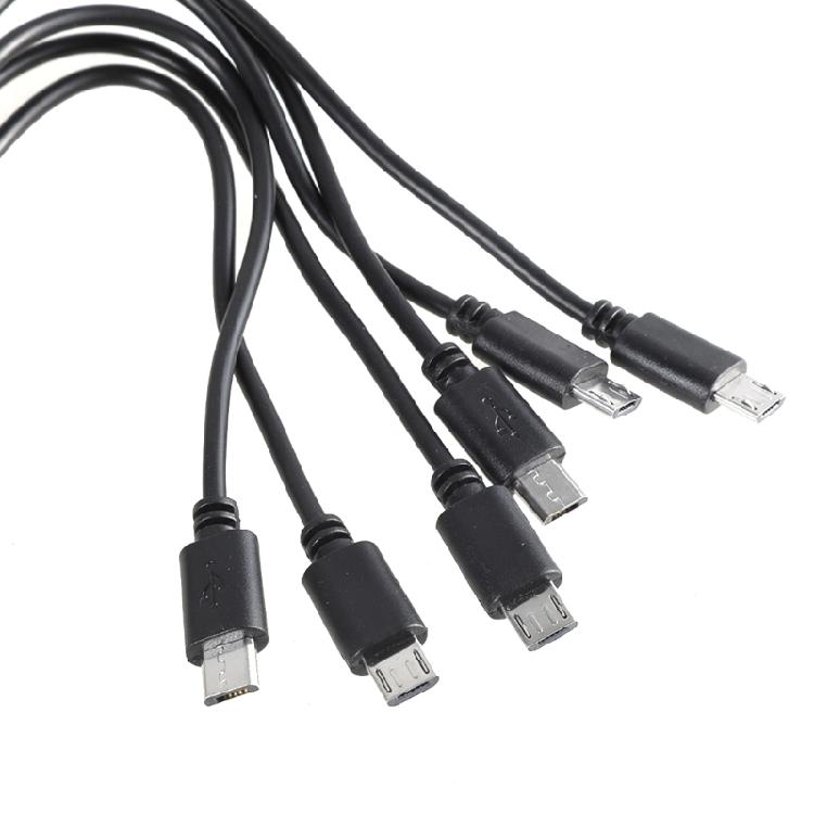 6-в-1 USB 2.0 Type A на 6 USB 5-контактный папа Адаптер-шнур USB на USB 5-контактный Зарядный кабель Эффективный 50 см