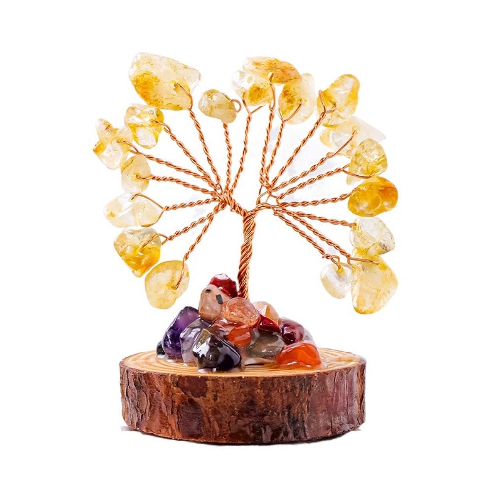 Copper Wire Crystal Wishing Tree Positive Energy Crystal Decorative Trees Desk