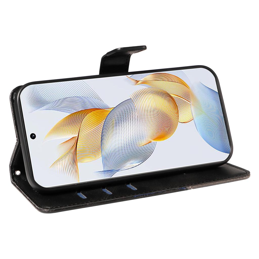 Для Honor 90 Чехол Кошелек Геометрическая Линия Кожаный Чехол для Телефона Книжка Складная Подставка