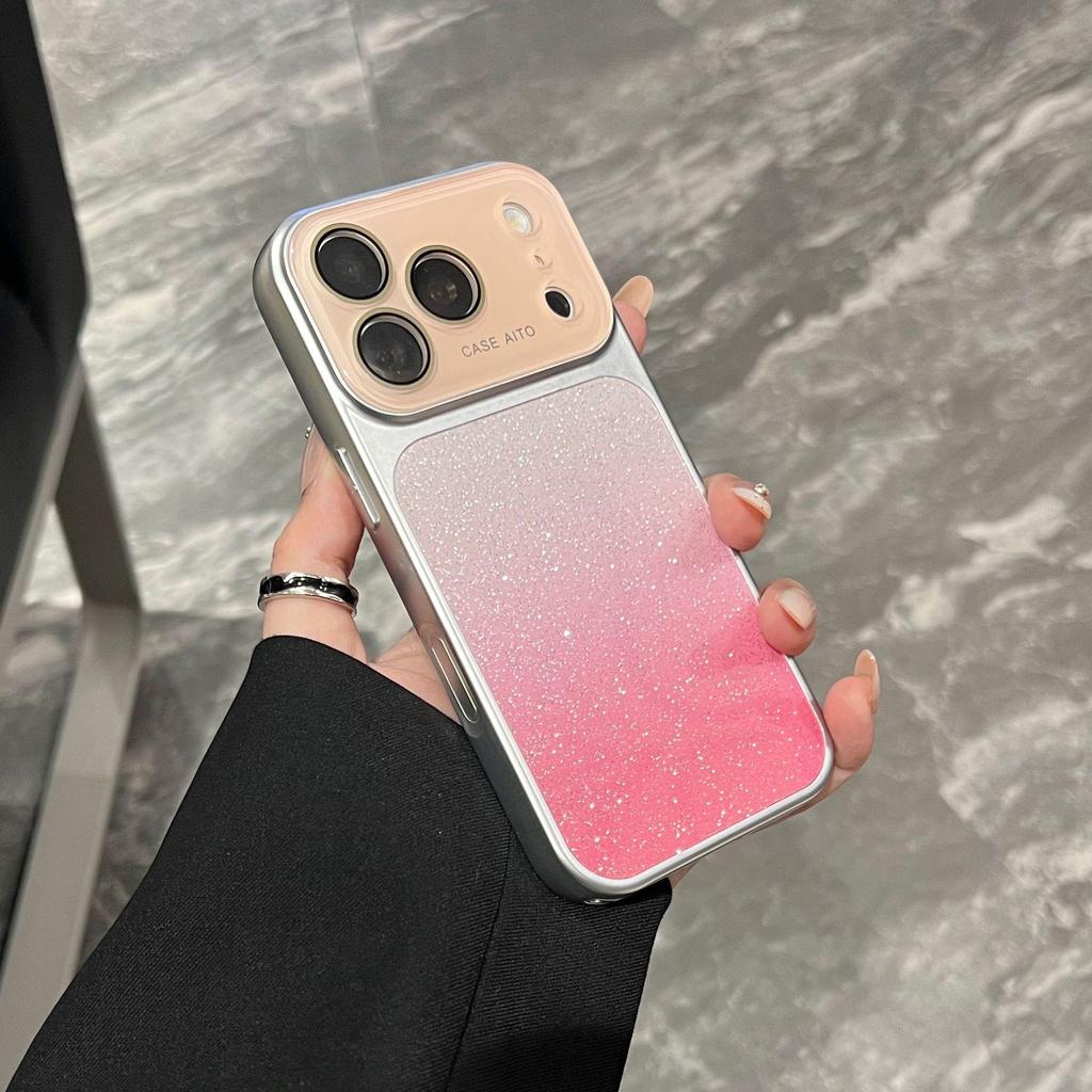Чехол с блестками и градиентом, полное покрытие, для iPhone 17 Pro Max и Apple 16, совместим с моделями 14/15