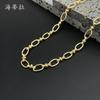 Luxury hot-selling ring gold-plated necklace bracelet set, hollow ring connection punk popular men's and women's jewelry