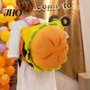 Novelty Food Backpack Hamburger with Adjustable Straps Realistic 3D Design Trendy Large Capacity Spacious Compartments Cheeseburger Storage Pouch