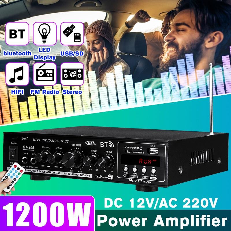 2-канальный цифровой усилитель Вход USB/SD AUX 500 Вт HIFI bluetooth Усилитель мощности Аудио Караоке Автомобильный Домашний кинотеатр 220 В