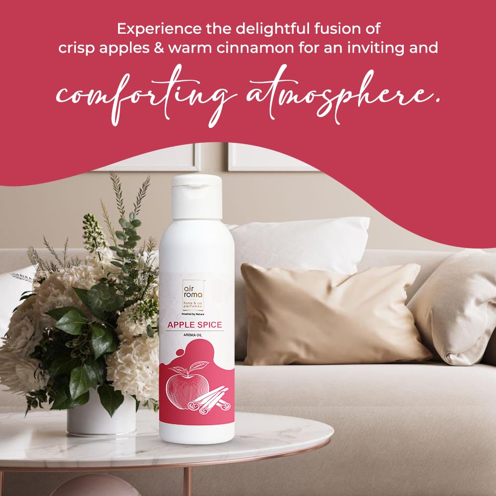 AIR-ROMA Яблочная специя Чистое, натуральное и неразбавленное масло для аромадиффузора 100 мл, Аромат для дома, Ароматерапия, Помогает при концентрации и медитации