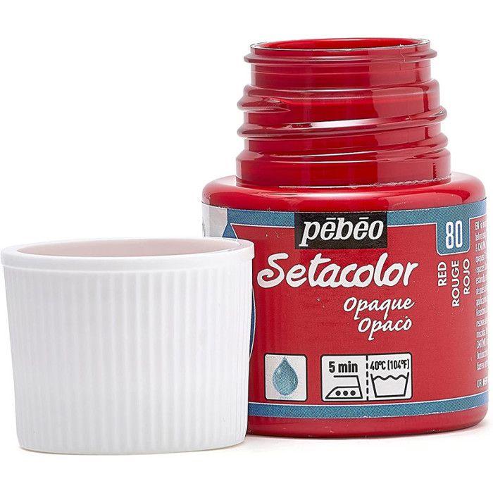 Fabric Paint - PéBéo - Setacolor Opaque - Red - 45 Ml - Wash-resistant