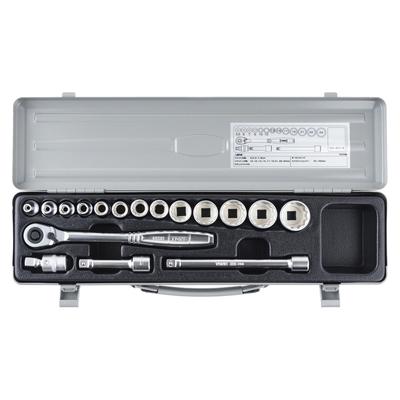 Набор торцевых головок TONE 1570M, 17 предметов, 9,5 мм (3/8") Драйв, Серебро,