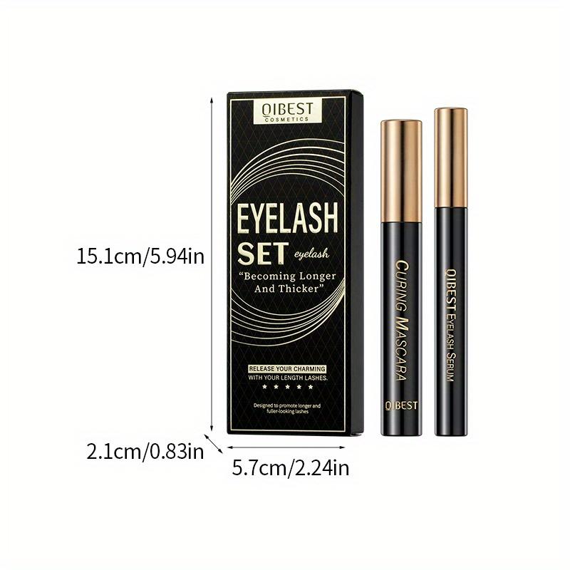Набор туши для ресниц + кондиционера для ресниц, удлиняющая, утолщающая, подкручивающая и разделяющая черная тушь для ресниц без размазывания