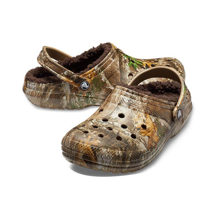 Realtree X Crocs Classic Lined Clog Edge Camo Unisex Sneakers Brown Chocolate 205377-280