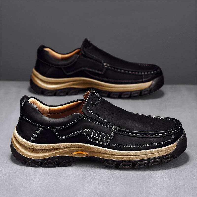 Модная мужская деловая обувь из натуральной кожи в британском стиле 2025 Оригинальная повседневная кожаная обувь для ходьбы Модный тренд Обувь для светских мероприятий