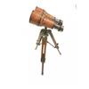 Nautical 6" Binocular Antique Table Top Brass Telescope with Wooden Tripod Stand