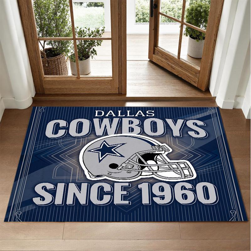 Коврик из кристаллического велюра с дизайном Dallas Cowboys, мягкий декоративный коврик для спальни, прихожей