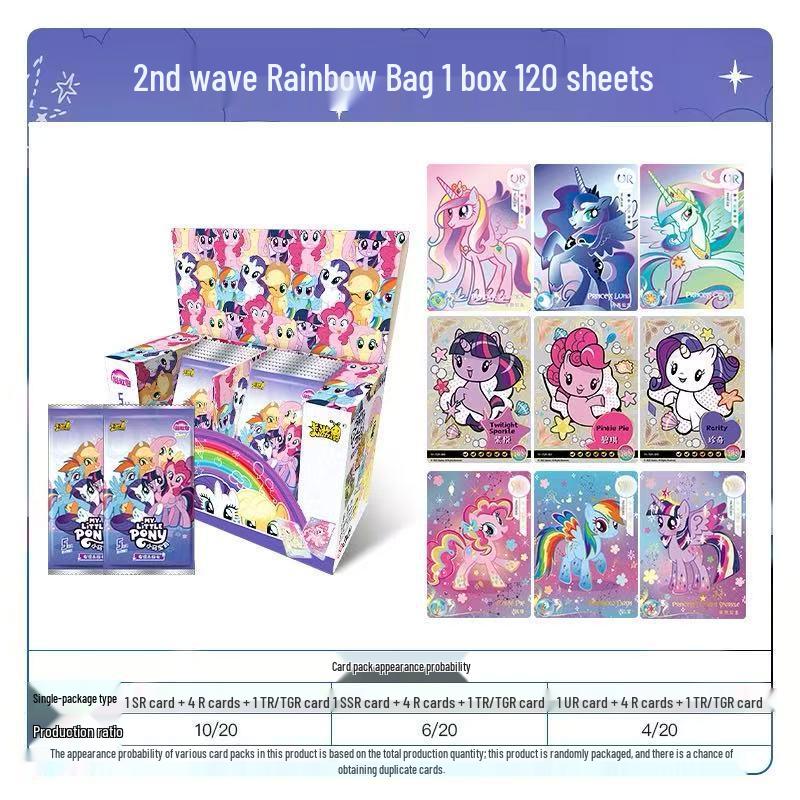 Коробка для карт My Little Pony 10-я серия, 9-е издание: Huiyue ZR, Qu Ying, Rainbow, 7 настоящих игровых карточек Альбом